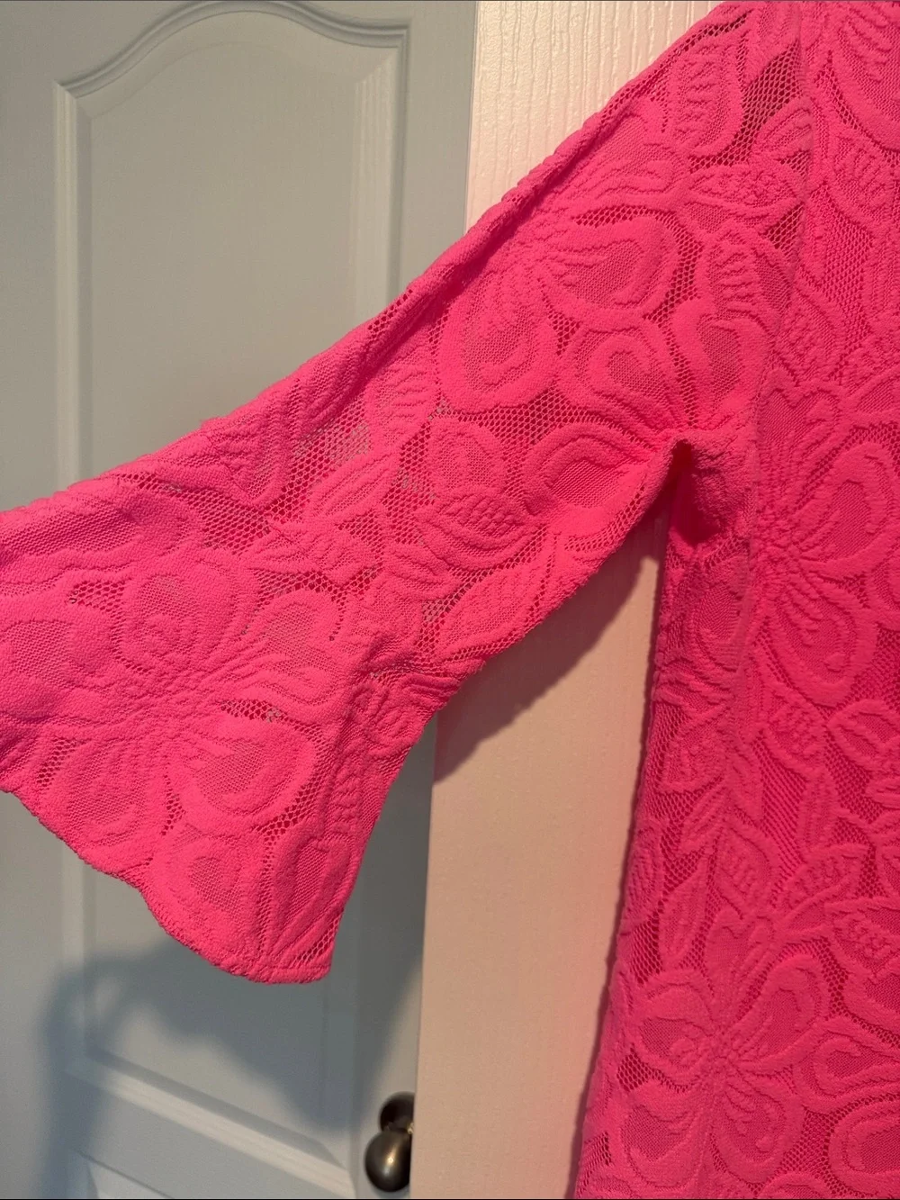 Lilly Pulitzer Hot Pink Floral Lace Dress